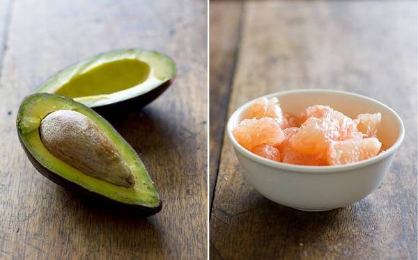 Avocado and grapefruit.