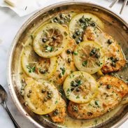 A picture of Lemon Chicken Piccata with Grilled Bread