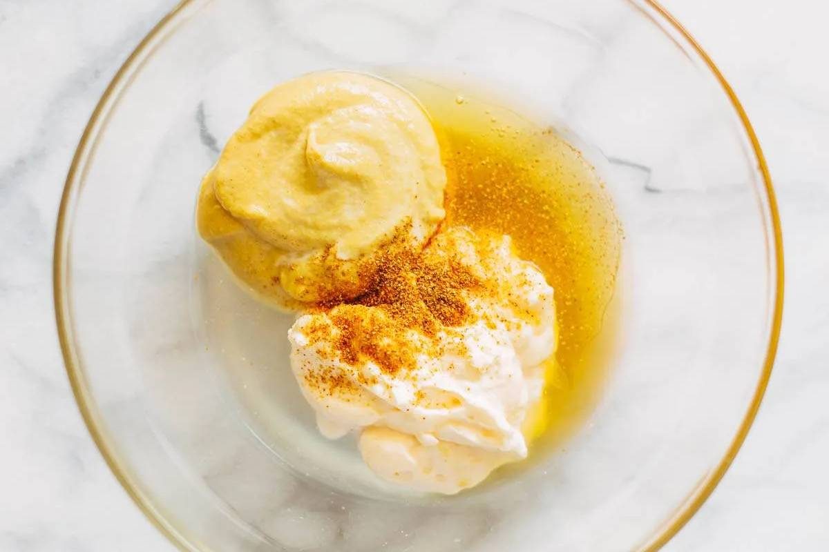 Step 1 for honey mustard.