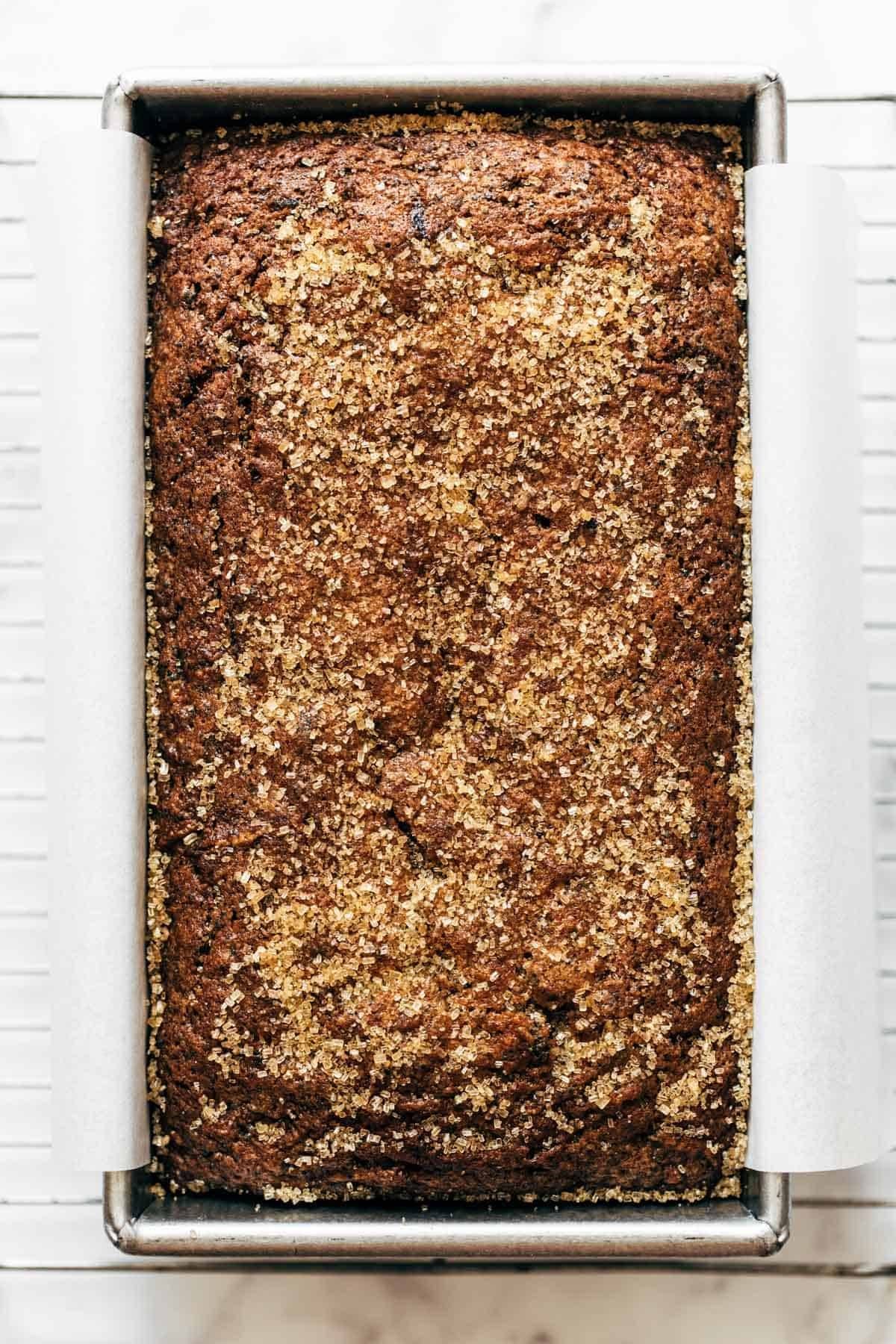 Lemon Poppyseed Zucchini Bread with sugar topping.